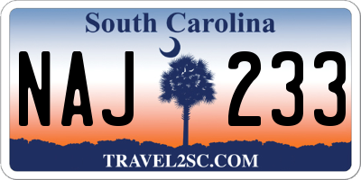 SC license plate NAJ233