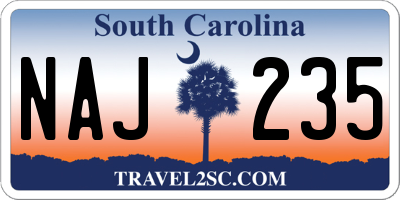 SC license plate NAJ235