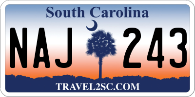 SC license plate NAJ243