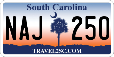 SC license plate NAJ250