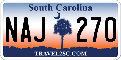 SC license plate NAJ270