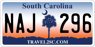 SC license plate NAJ296