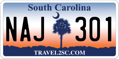 SC license plate NAJ301
