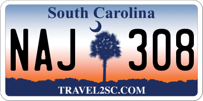 SC license plate NAJ308
