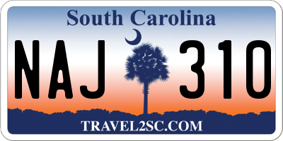SC license plate NAJ310