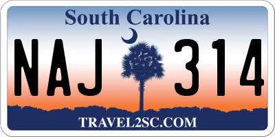 SC license plate NAJ314