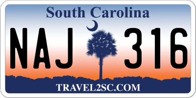 SC license plate NAJ316