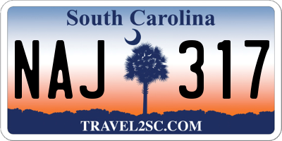 SC license plate NAJ317