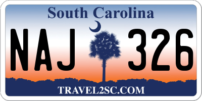 SC license plate NAJ326