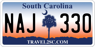 SC license plate NAJ330