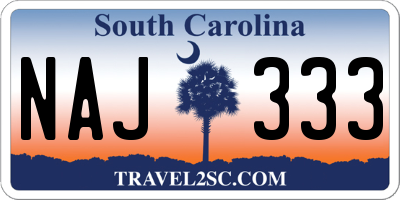 SC license plate NAJ333