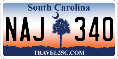 SC license plate NAJ340