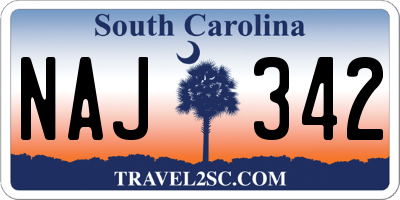 SC license plate NAJ342
