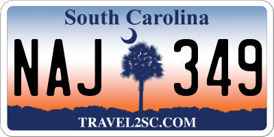 SC license plate NAJ349
