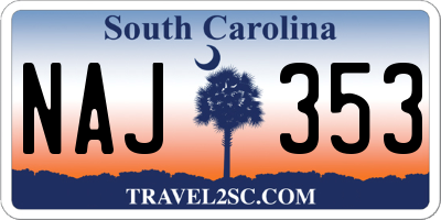 SC license plate NAJ353