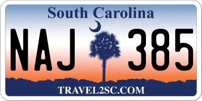 SC license plate NAJ385