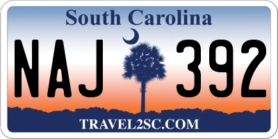 SC license plate NAJ392