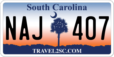SC license plate NAJ407