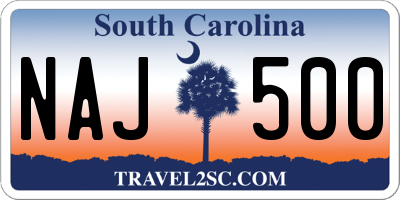 SC license plate NAJ500