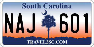 SC license plate NAJ601