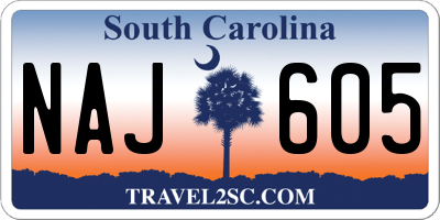SC license plate NAJ605