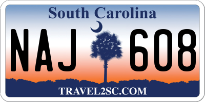 SC license plate NAJ608