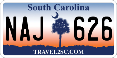 SC license plate NAJ626