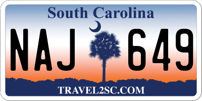 SC license plate NAJ649