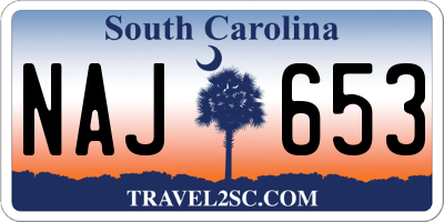 SC license plate NAJ653