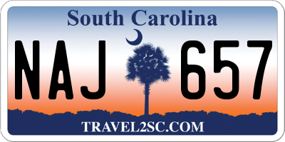 SC license plate NAJ657