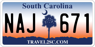 SC license plate NAJ671