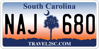 SC license plate NAJ680