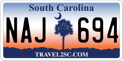 SC license plate NAJ694