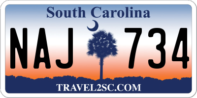 SC license plate NAJ734
