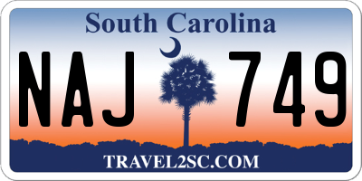 SC license plate NAJ749