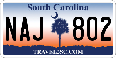 SC license plate NAJ802