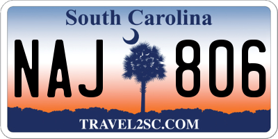 SC license plate NAJ806