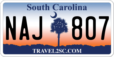 SC license plate NAJ807