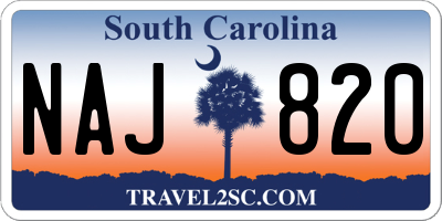 SC license plate NAJ820