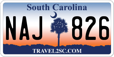 SC license plate NAJ826