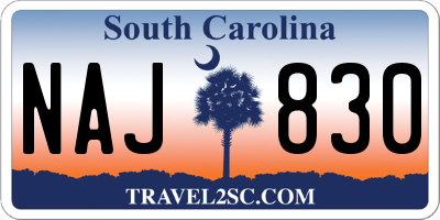 SC license plate NAJ830