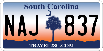 SC license plate NAJ837