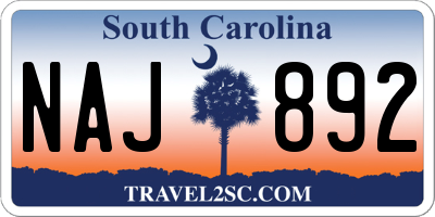 SC license plate NAJ892