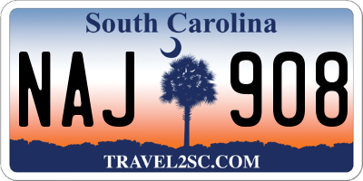 SC license plate NAJ908