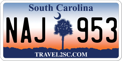 SC license plate NAJ953