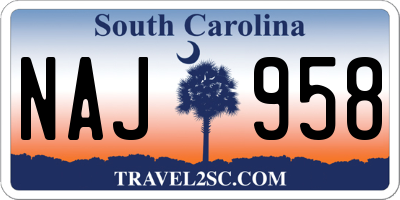 SC license plate NAJ958