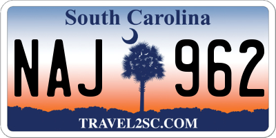 SC license plate NAJ962