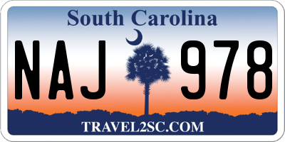 SC license plate NAJ978