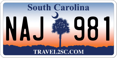 SC license plate NAJ981