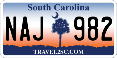 SC license plate NAJ982